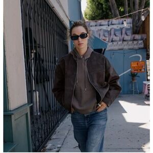 Zara FAUX SUEDE BOMBER JACKET